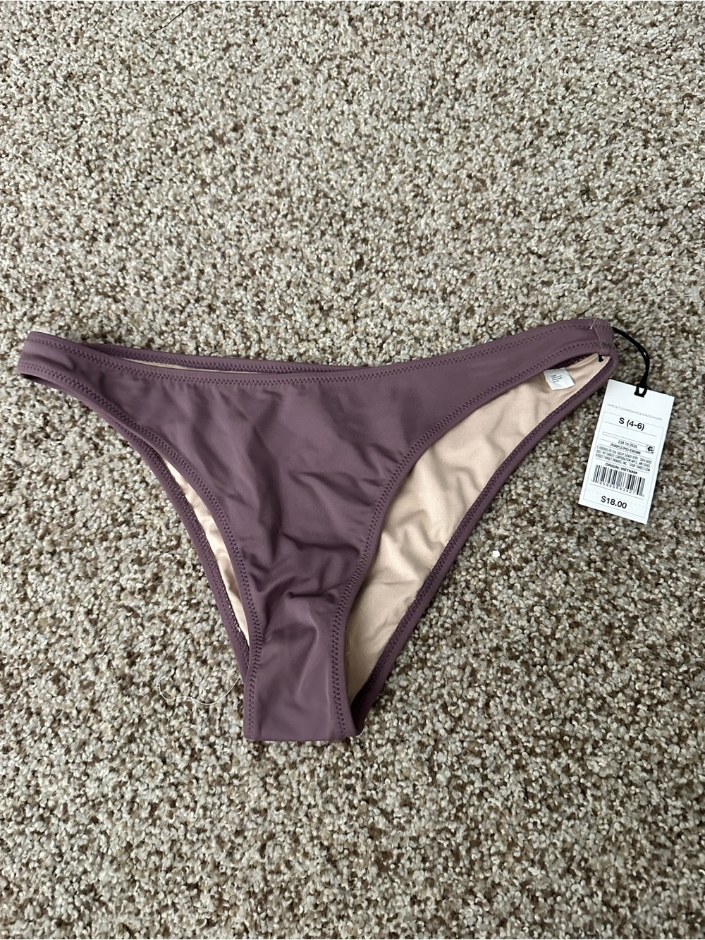 NWT! Shade & Shore Mauve Bikini Bottoms - Solid Swim Brief